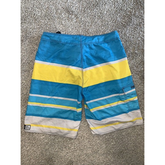RIP CURL SYSTEM MENS BOARD SHORTS Swimming Trunks Blue/Yellow/White Size 34 - Picture 4 of 6